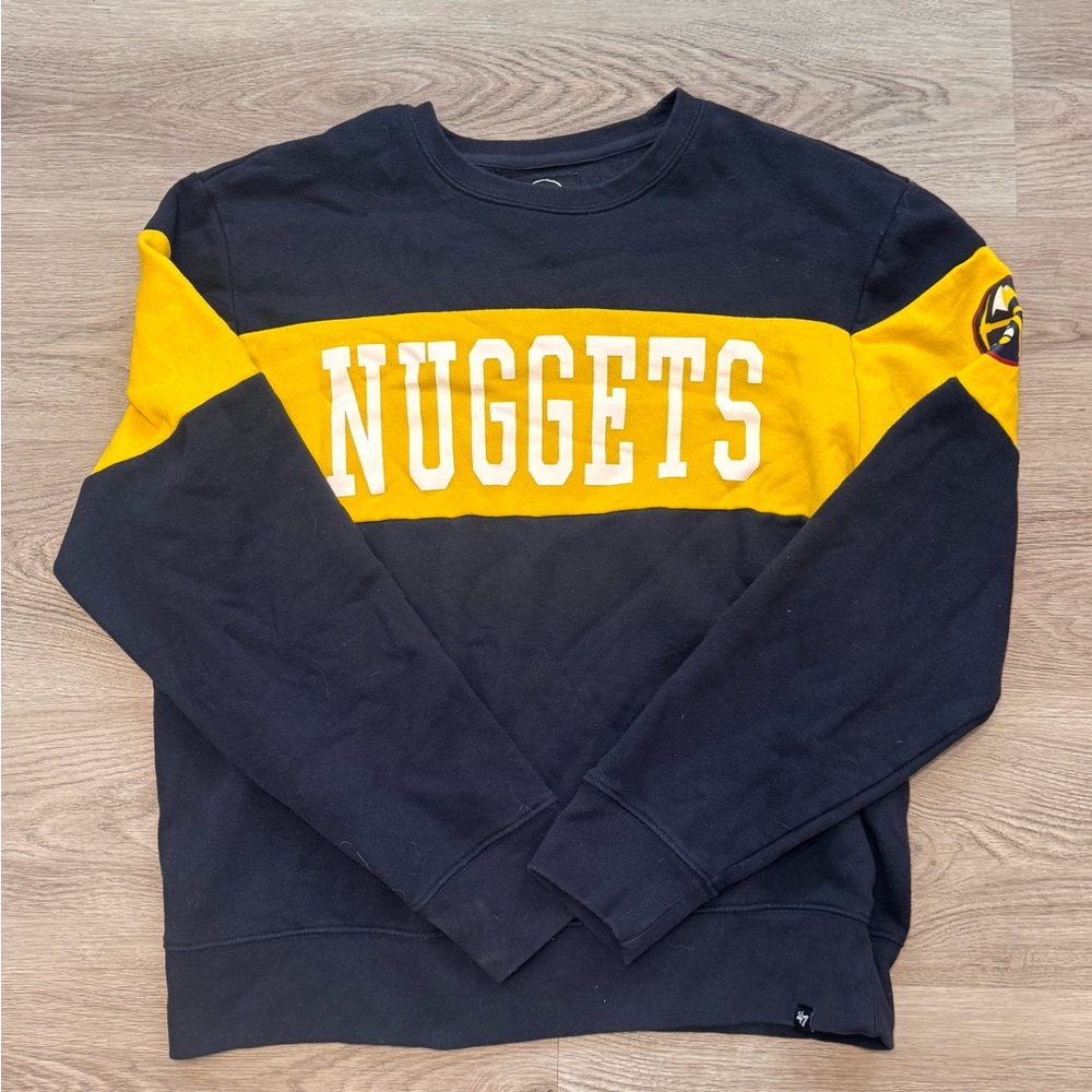 SOLD 47 Brand Denver Nuggets Blue and Yellow Crewneck Sweater